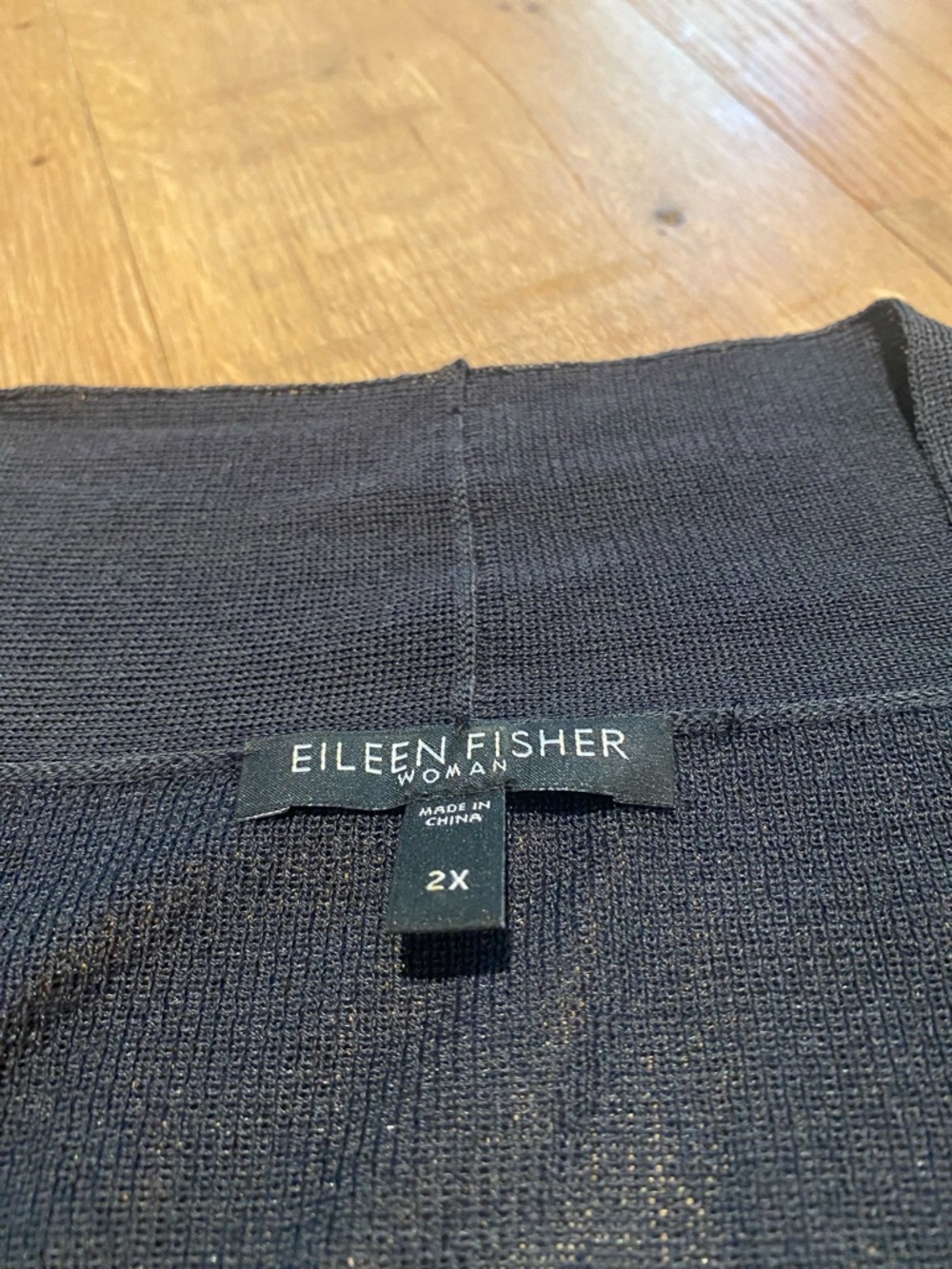 Eileen Fisher Woman Elbow Sleeve Shrug Cardigan Minimalist Neutral Graphite 2X